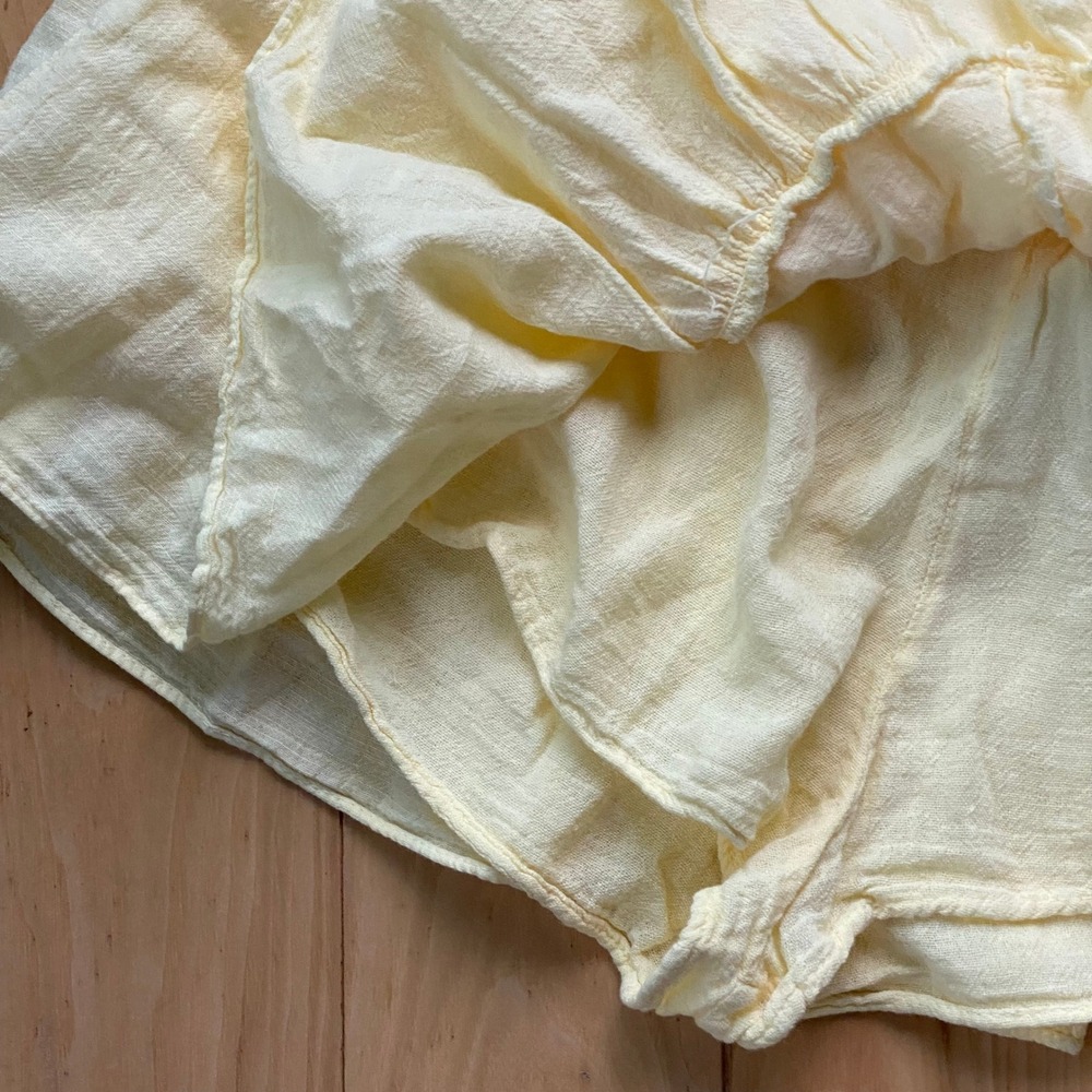 NWT 100 Cotton Coquette Soft Girl Yellow Skort Set Corset Peplum Ruffle Boutique - Picture 6 of 14